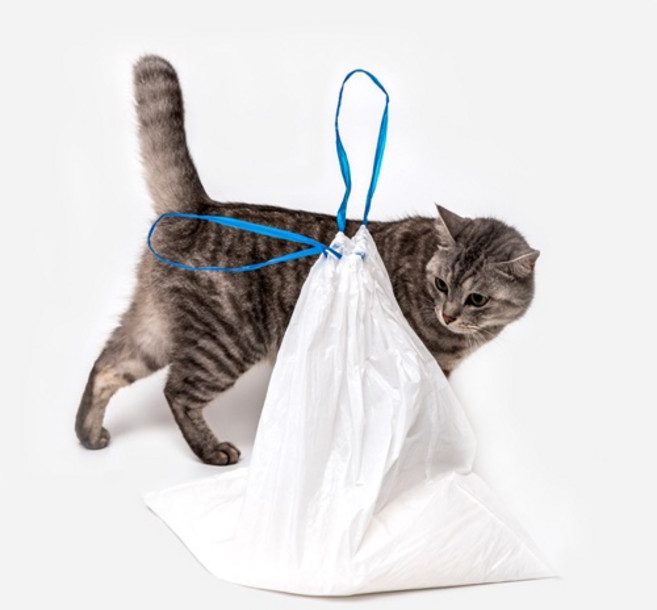 kmmmm 고양이 자동 화장실 배변 봉투 5롤 x 75장, 5개