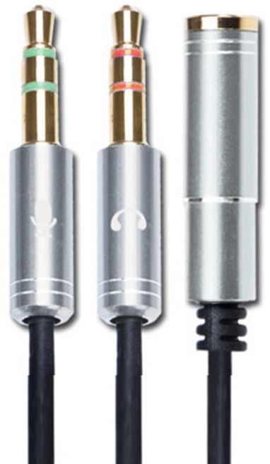 칼론 이어셋 To PC 변환 어댑터 30cm, APC-A07, 실버, 1개