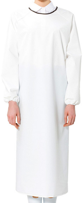 예경 긴소매 우레탄 방수 앞치마, 흰색 무광(PO-0811), 1개