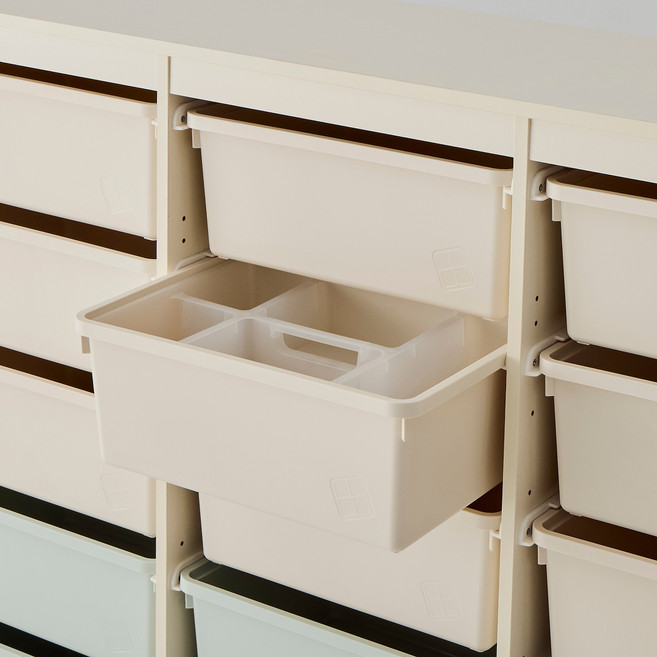 한샘 샘키즈수납장 전용 다용도 이동형 분리박스, 반투명, 3개