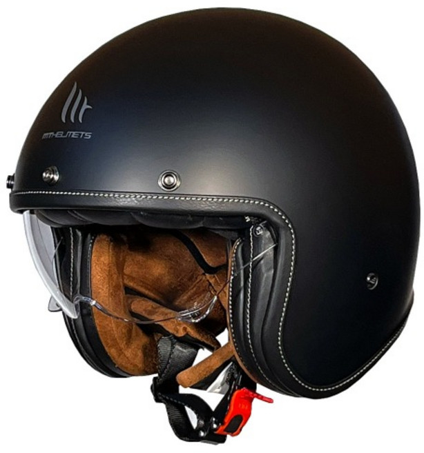 엠티헬멧 르망 2 오토바이 하프페이스 젯트 클래식 헬멧, 무광 블랙