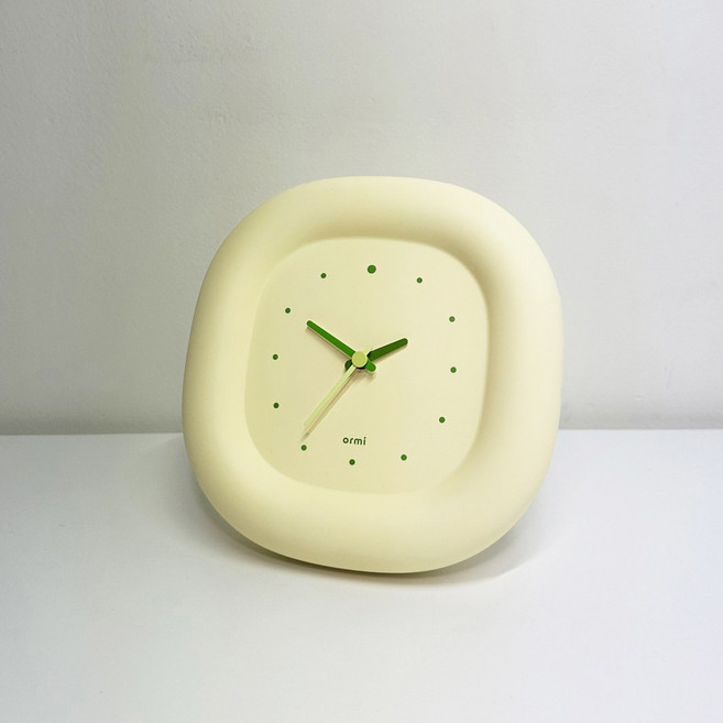 오르미 아이노비아 버블클락 무소음 벽걸이 탁상시계, 레몬버터