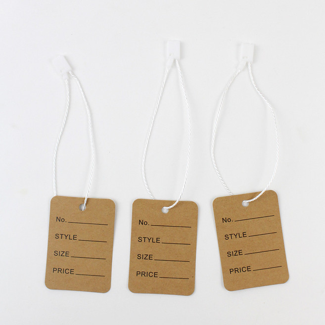 아이엔피 가격라벨택 3.5 x 5 cm 250p + 행택고리 1000p 세트, 크라프트(무지라벨택), 화이트(행택고리), 1세트