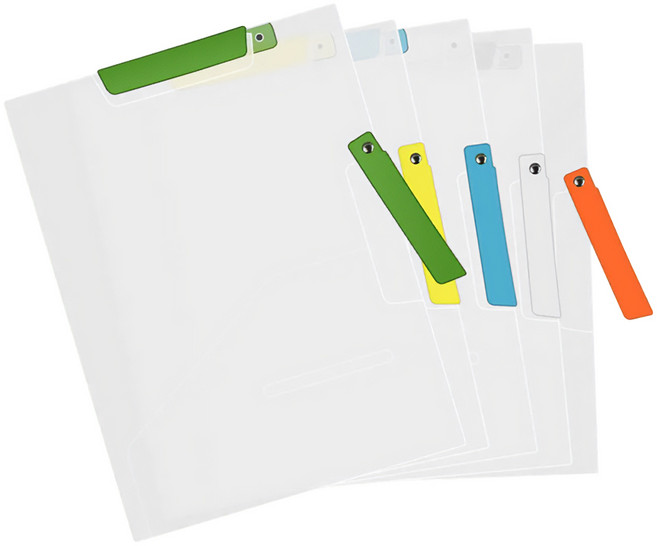 모던앳 양방향 클립 파일 A3 A4 5종 세트, 혼합색상, 1세트