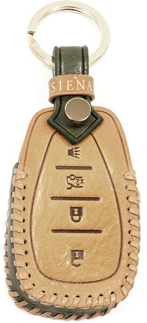 오시에나 피렌체 자동차 키케이스, 카키내츄럴, 쉐보레C타입 (4버튼)