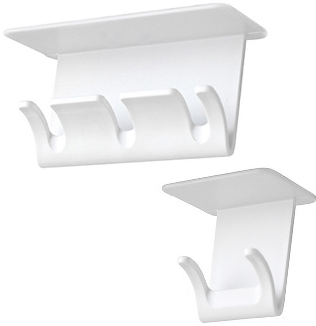 hillo 이지 공중부양 면도기 걸이 + 칫솔걸이 세트, 화이트, 1세트