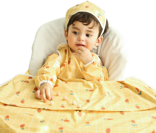 베이비클로 자기주도 이유식 턱받이 긴팔 지퍼형, 당근옐로우, 1개입, 1개