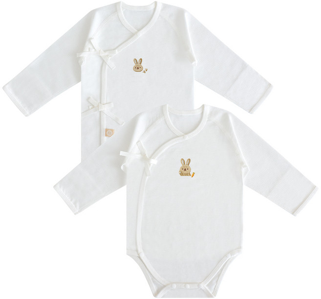 베이비앤아이 유아용 자수 여름 배냇저고리 슈트 2종 세트