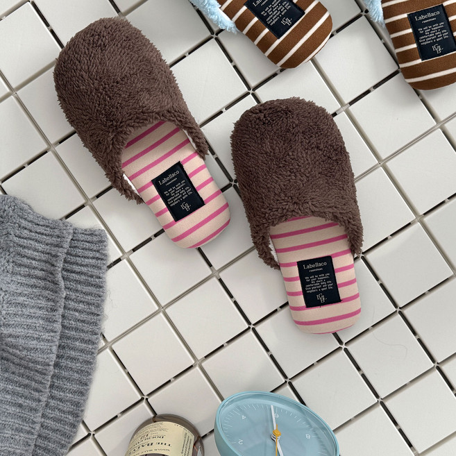 라벨라코 애니 룸슈즈 슬리퍼, 브라운핑크, 1개