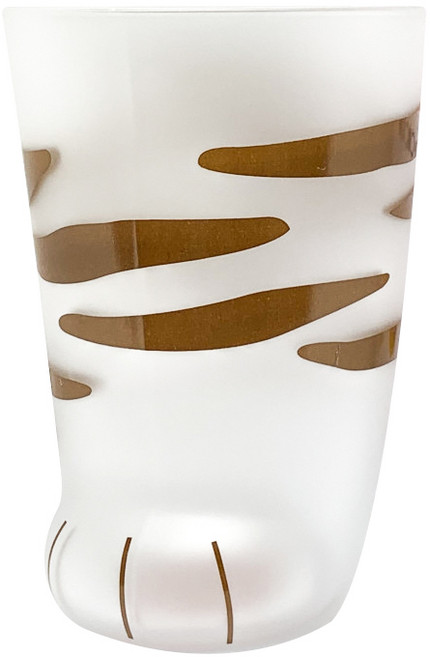 아기 고양이 발 유리컵 300ml, 브라운, 1개