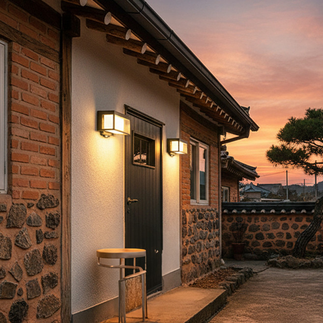 21세기트랜드 그라가스 인체감지 외벽 야외 생활방수 태양광 LED 벽부등, 웜화이트