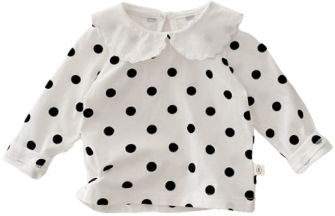 조이멀티 아동용 꽃잎 둥근카라 긴팔 블라우스