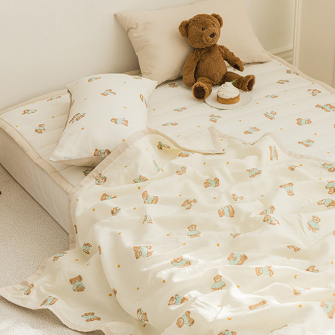 쉬즈홈 인견 유아 여름이불, 테디베어 베이지
