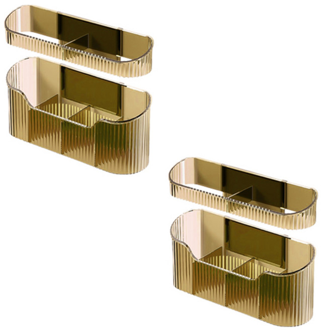 블럭마트 벽걸이 우산 수납선반 더블 세트, 옐로우, 2세트