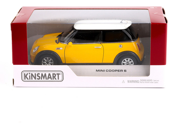 킨스마트 미니쿠퍼 S KT5059 자동차 작동완구, 옐로우, 1개