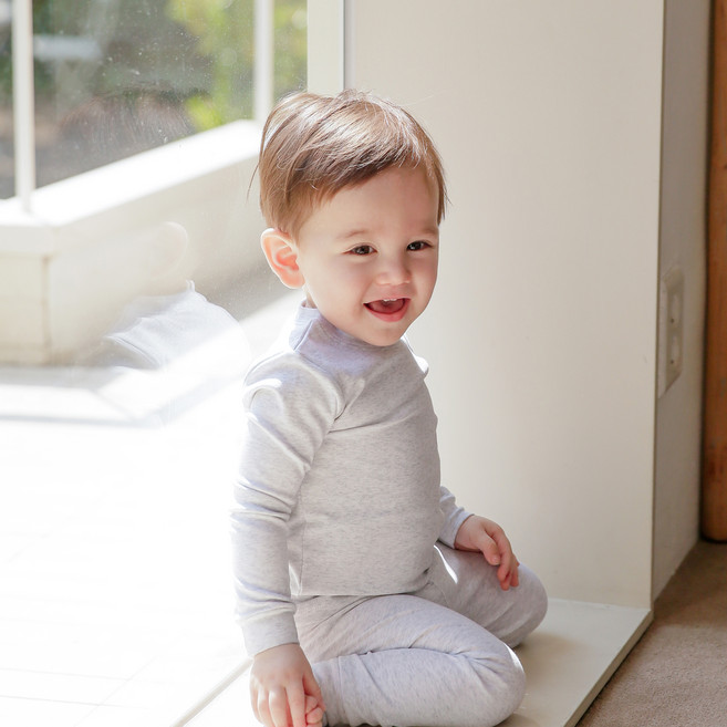 배냇베이비 아동용 데일리 솔리드 긴팔 실내복 상하의 세트