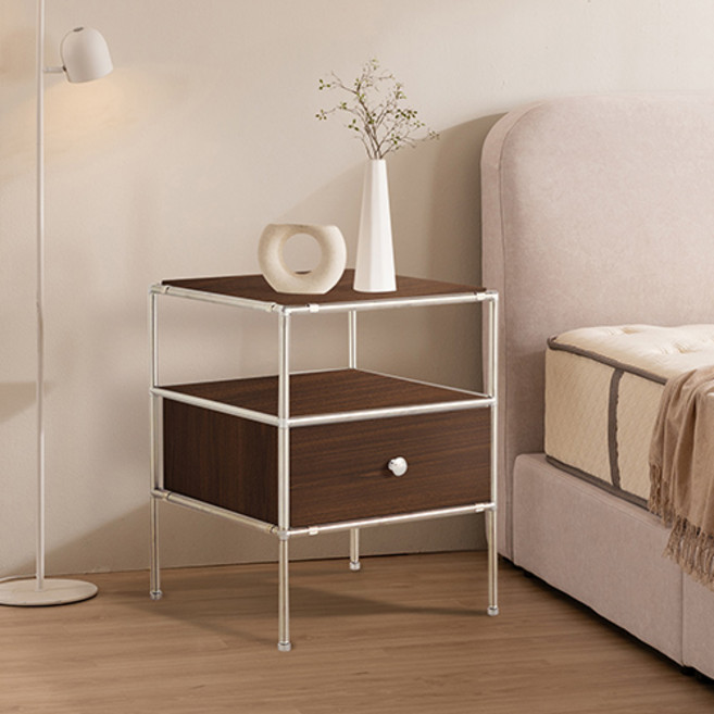 윌로우 저스틴 협탁 405 x 515 mm 방문설치, 월넛, 1개