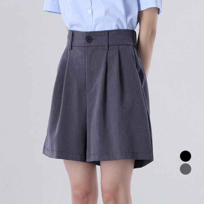 Awesomearound 女款腰間打褶休閒西裝5分褲