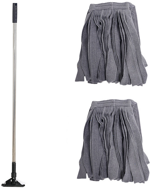 크린메이트 블랙 원터치마포대 + 극세사 걸레 회색 2p 세트, 1세트, 그레이