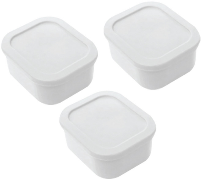 유하우스 삶아 쓰는 실리콘 밀폐용기 그레이, 3개, 300ml