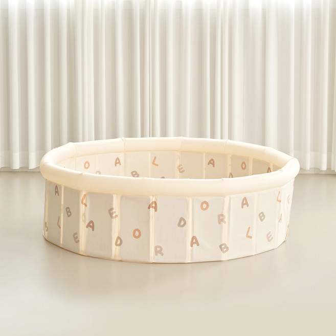 BeneBene 유아용 베네 빌리지 플레이 매트 물놀이 수영장 + 보관 파우치 + 이너패드 세트, 1개, 아이보리