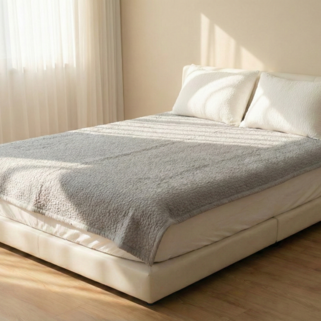 60수 아사 순면 피그먼트 워싱 이불 겸 패드 스프레드, 그레이