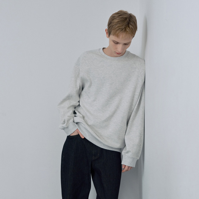 마인드브릿지 남성용 사선지 오버핏 맨투맨 M1TS2101