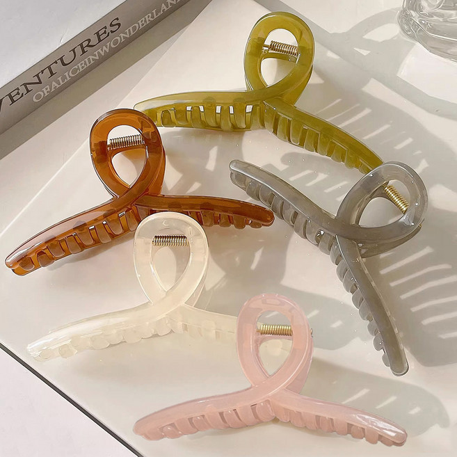 무식이네 빅사이즈 꼬임 유광 올림머리 헤어 집게핀 13cm 5종 세트