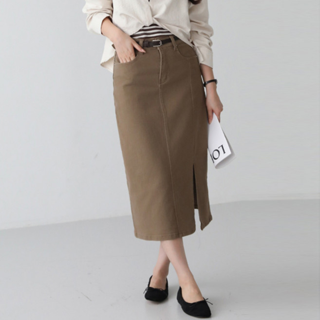 피핀 여성용 미디 슬릿 스커트 벨트 #58293