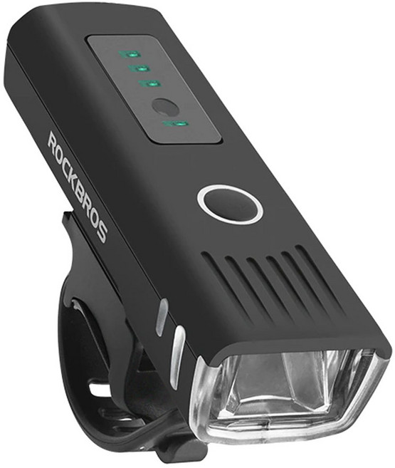 락브로스 자전거 스마트 충전식 전조등, 블랙, 1개