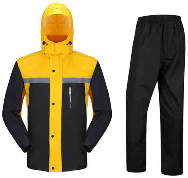 데일리프렌즈 오토바이 방수 우비 상하의 세트, 옐로우