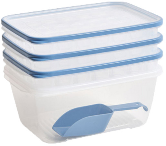 이지앤프리 아이스 메이커 얼음 트레이 3p + 보관용기 + 스푼세트, 스카이블루, 1세트