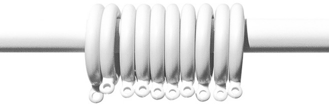 바나나빌딩 안뚫어고리 커튼링 10p, 화이트, 10개