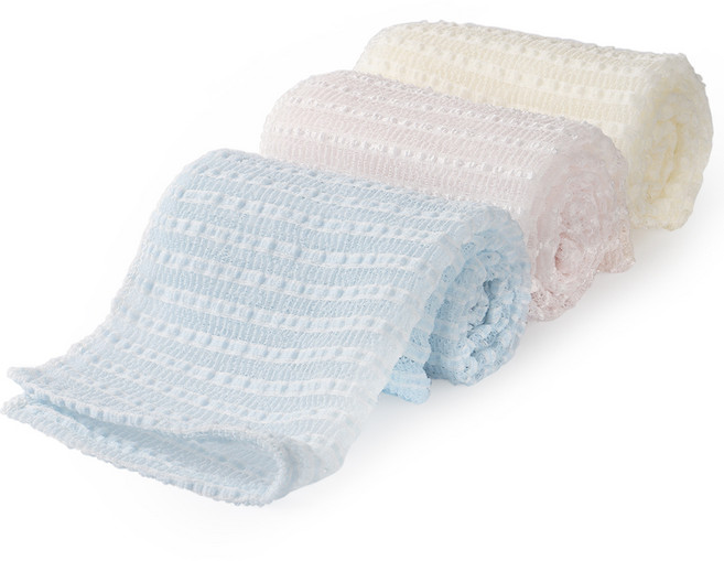 코코스토리 까실 샤워타올, 스카이 블루 + 페일 핑크 + 아이보리, 3개입, 1세트