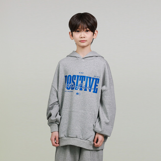 제니 아동용 오버핏 포스티브 후드 티셔츠 JN2018H
