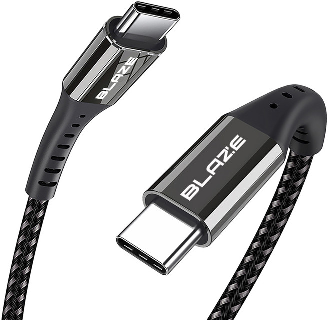 블레이즈 C to C 100W 고속 충전 케이블 PD100, 3m, 블랙, 1개