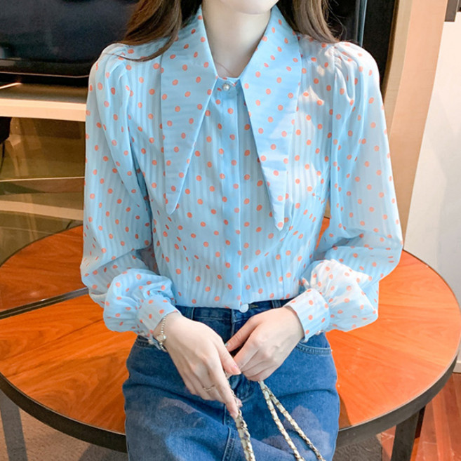 루나걸 여성용 오멜 빅카라 블라우스 L24FBL071805