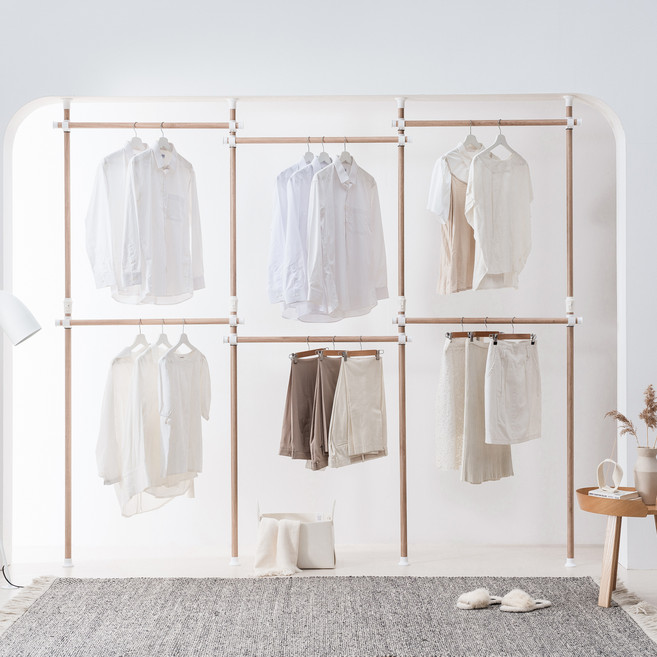 네이프 고정식 6단 행거 HC6000, 우드