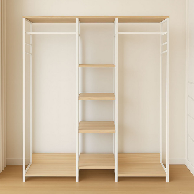가구느낌 스탠드 옷장 시스템 철제 캠드레스룸행거 1200, 화이트