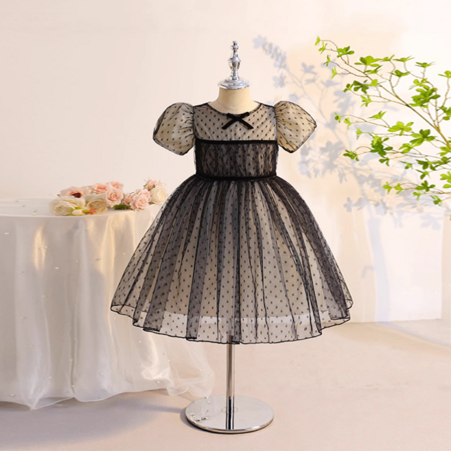 아동용 스타즈 폴카 도트 메쉬 원피스