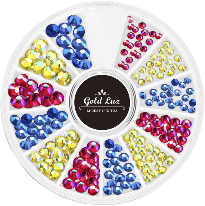 골드루쓰 원형 평스톤 세트, 코발트 시트린 라이트시암, 1개