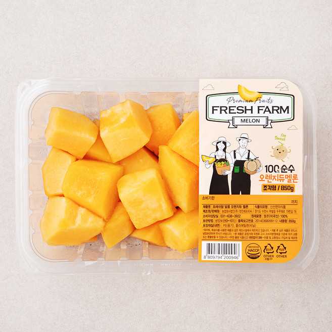 프레쉬팜 달콤 오렌지듀 멜론, 1개, 850g
