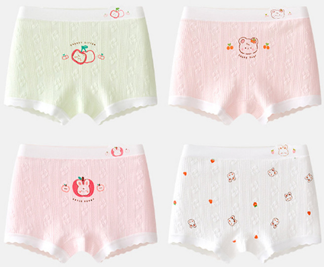 아이뿜 아동용 애플 토끼 드로즈 사각 팬티 4종 세트 C119