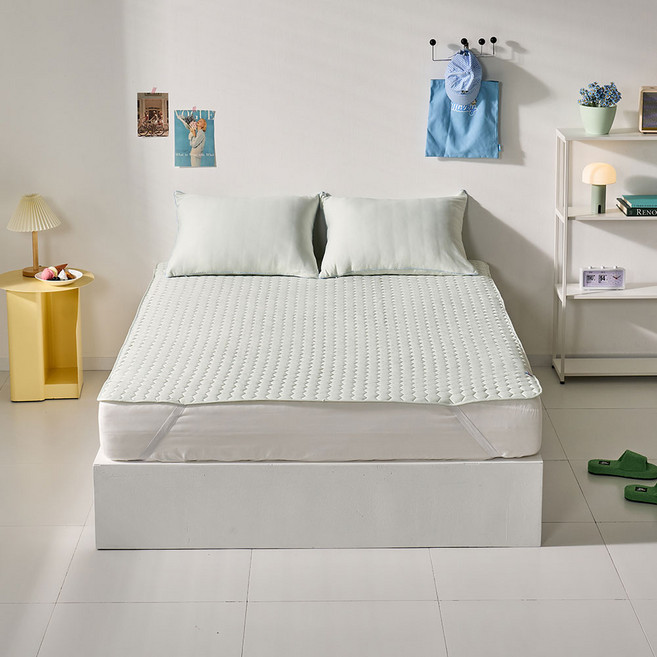 데시뉴 젤라또 냉감 누빔 고정밴드 미끄럼방지 침대패드, 메론펀치