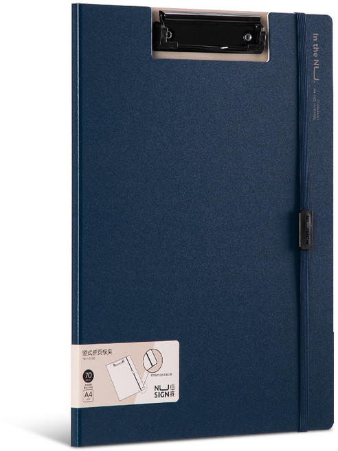 델리 누사인 고정스트랩 커버 클립보드 A4 180-NS, 네이비, 1개