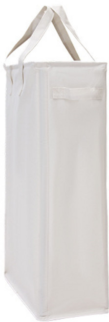 손잡이 슬림 무지퀼트 빨래바구니, 화이트