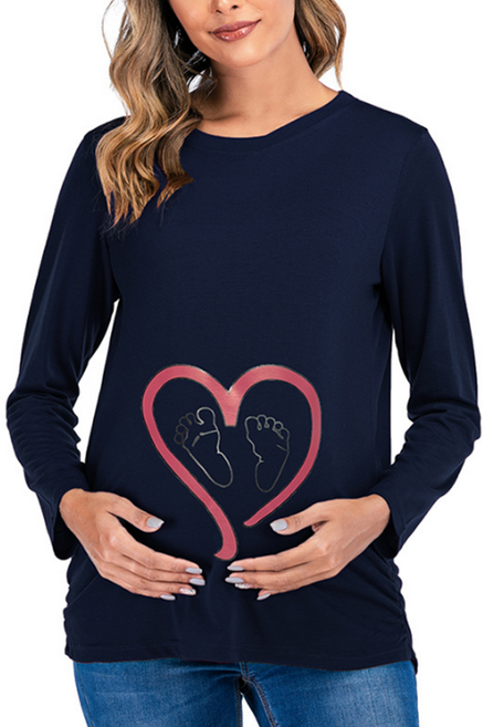 에이홉 러브 프린트 긴팔 티셔츠