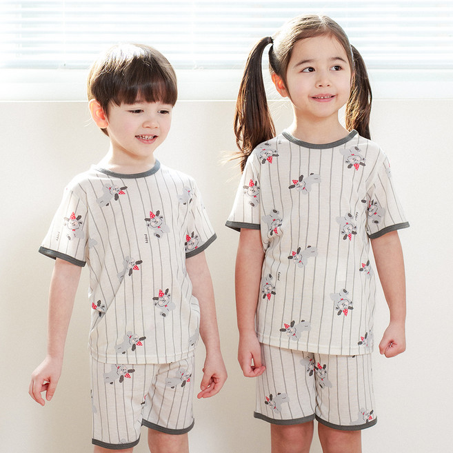 bonumam 五分人造絲單層家居服上下套裝