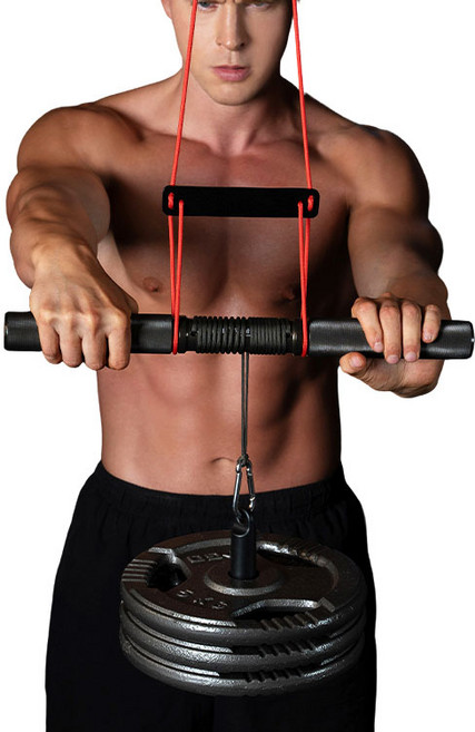 지디 고정 행잉 추감기 고급형 헬스기구 + 행잉부품 세트, 레드(줄), 1세트