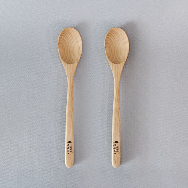 친환경편백아트 편백 통원목 프리미엄 숟가락, 혼합색상, 2개, 단품